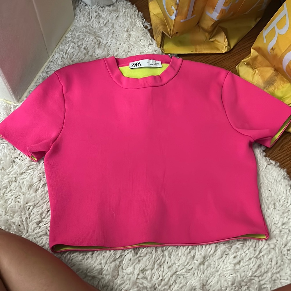 Zara pink crop top
